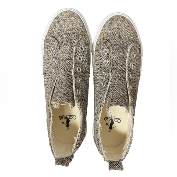 Corkys Womens Babalu Slip On Sneaker (Brown Tweed) - Picture 2 of 7